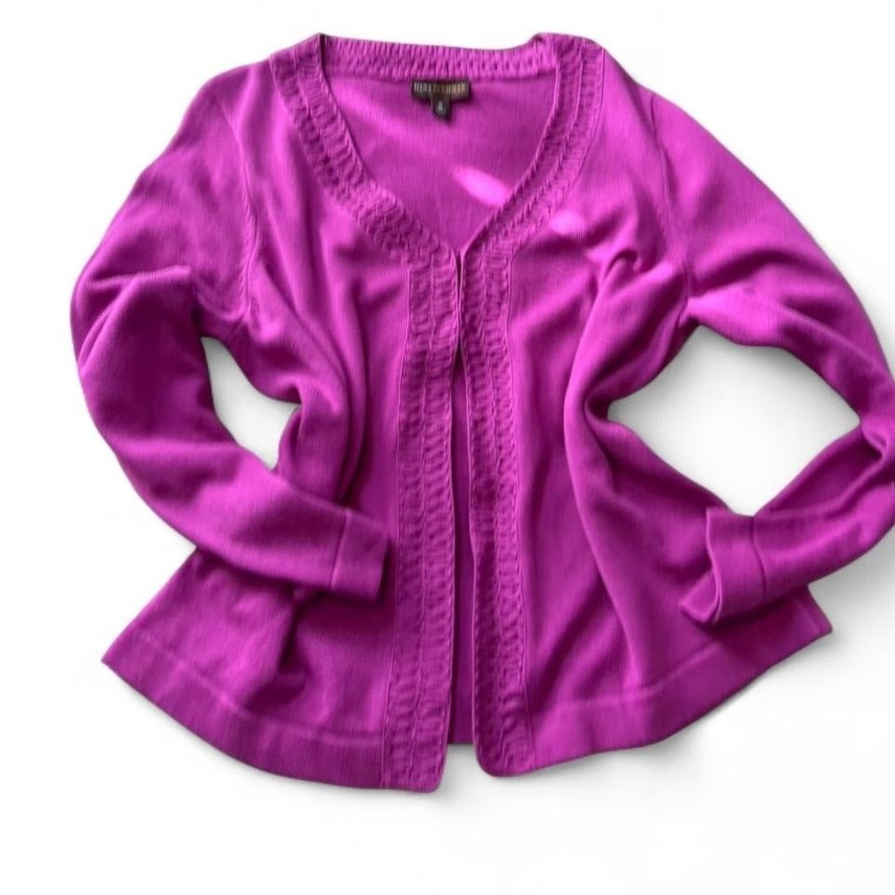 Textured Trim Cardigan‎ Sweater